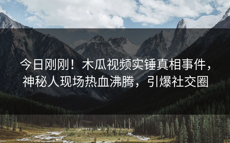 今日刚刚！木瓜视频实锤真相事件，神秘人现场热血沸腾，引爆社交圈