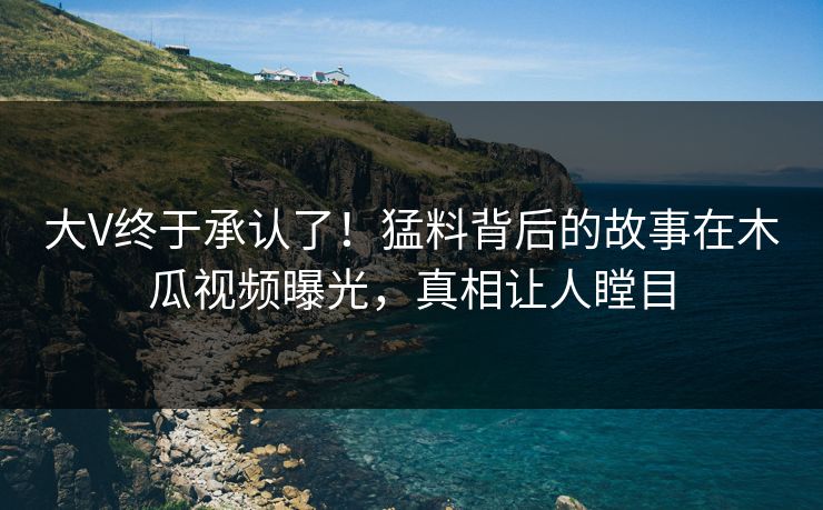 大V终于承认了！猛料背后的故事在木瓜视频曝光，真相让人瞠目